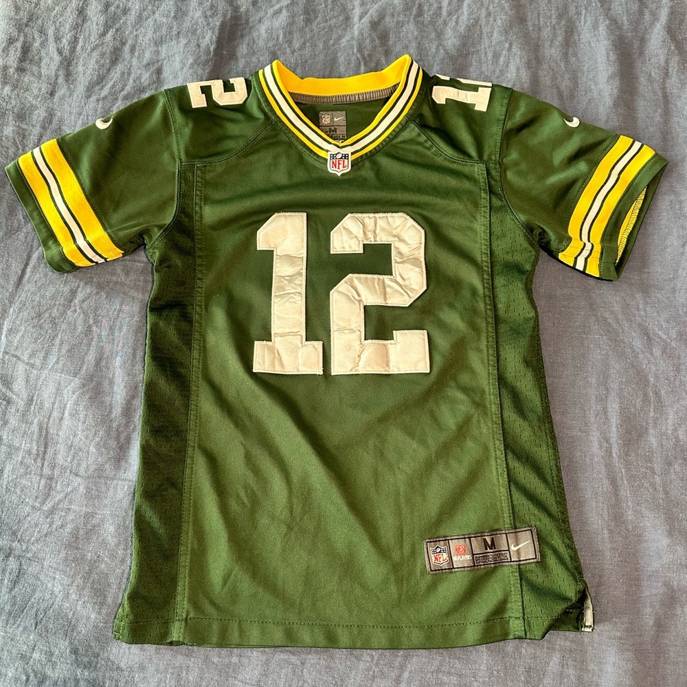 Nike Stitched Aaron Rodgers Green Bay Packers ON FIELD Jersey Football Youth M